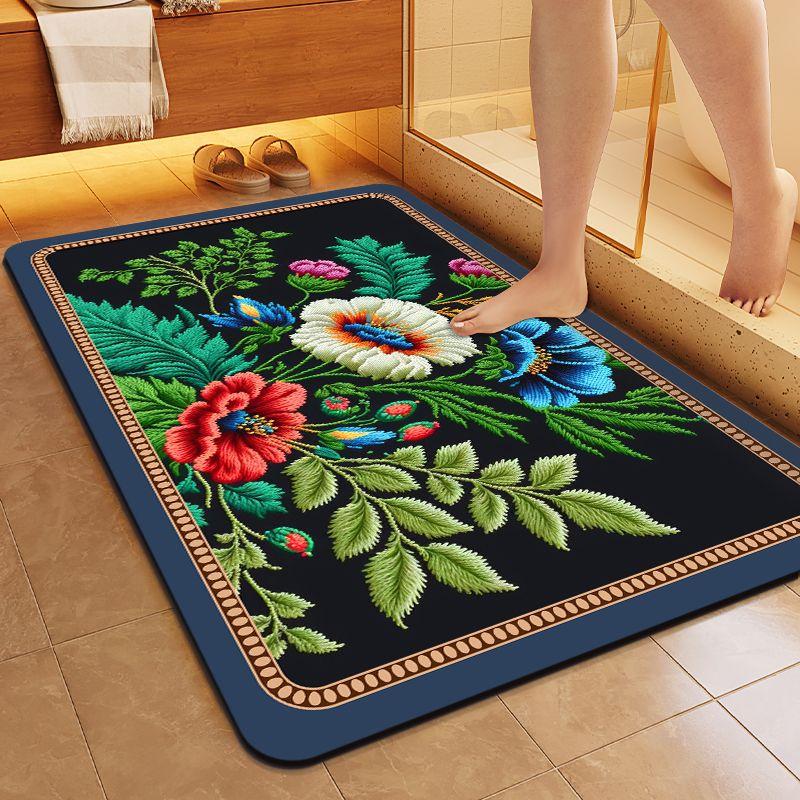 Entrance Mat Bathroom Entrance Door Mat Non Slip Absorbent Wear-resistant Floor Mat Kitchen Mat