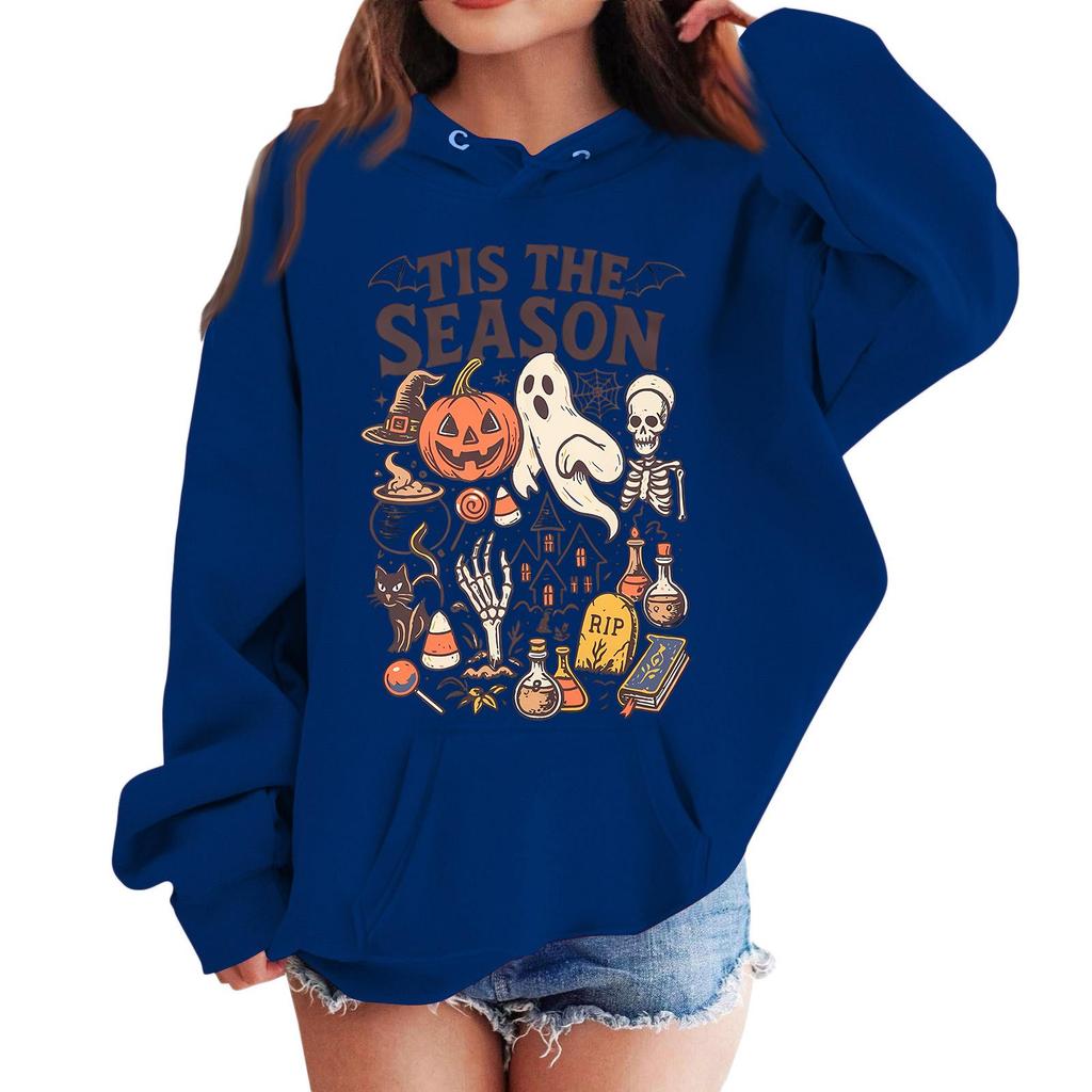Kids Halloween Print Loose Fit Hoodie Pullover Sweatshirt for Casual Wear
