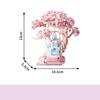 Idea Potted Plants Mini Block Cherry Blossom Construction Building Brick Streetscape Sakura Tree House Castle Toys For Girls