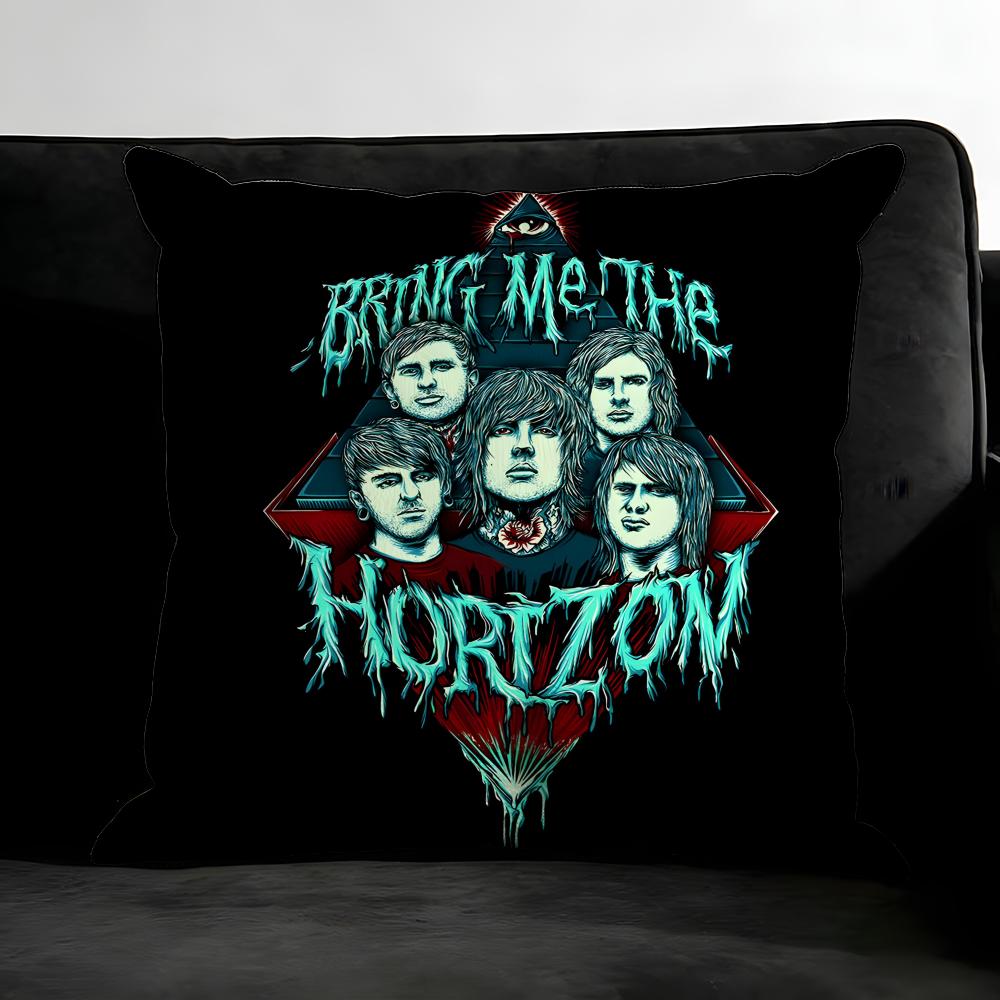 BBring Me The HHorizon Band Cushion Cover Pillowcase Ultra Soft Skin Friendly Fabric Cloud Like Comfort Concealed Zipper