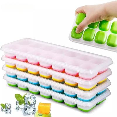1PC 14 Grids Fruit Ice Maker Ice Cube Trays Reusable Silicone Ice Cube Mold Lids for Home Kitchen Tools Suitable Freezer
