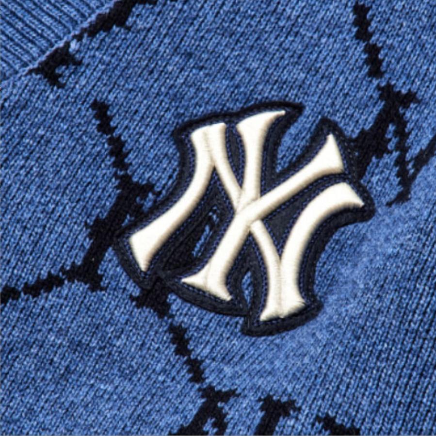 MLB Old Flower Knitwear Unisex Blue 3AKTM0214-50BLD