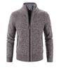 2024 Men's Autumn/Winter Stand-Up Collar Fleece-Lined Cardigan Sweater