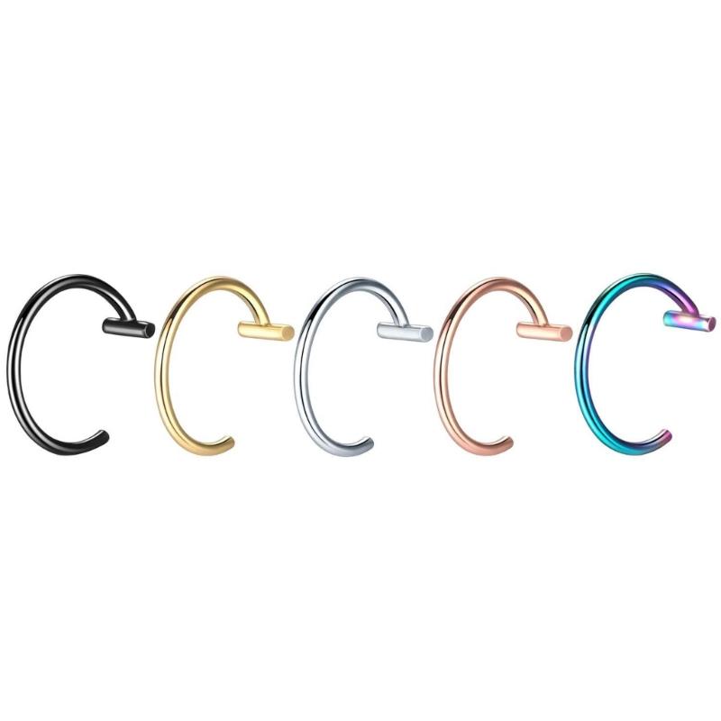 

15/5Pcs Lip Nose Rings Neutral Punk Lip-shaped Ear Nose Clip Fake Diaphragm with Perforated Lip Hoop Body Jewelry Rings