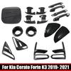 For Kia Cerato Forte K3 - Carbonfiber Car Side Door Rearview Mirror Protect Frame Front Rear Fog Light Lamp Cover Trim