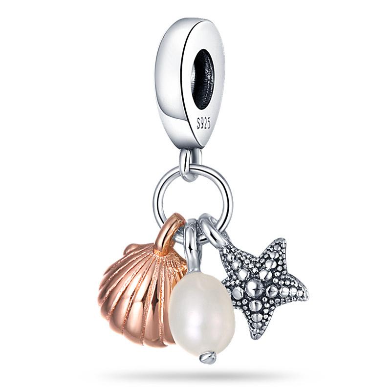 925 Silver Ocean Series Turtle Crab Charm Beads for 3mm Bracelet DIY Jewelry Making 100% Authentic