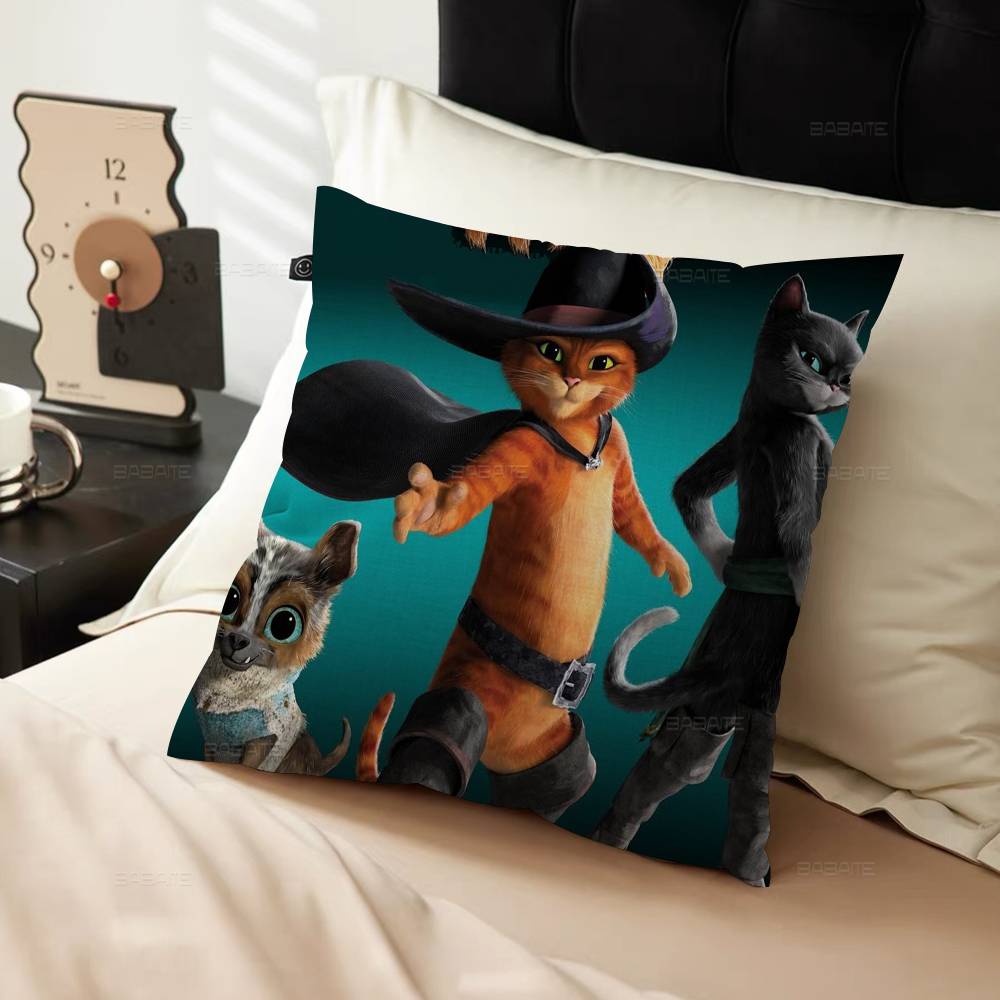 Federa per Cuscino Film Il Gatto con gli Stivali L'Ultimo Desiderio Regalo Cartone Animato Copricuscino Camera da Letto Casa Divano Sedia Seduta Decorazione Federa