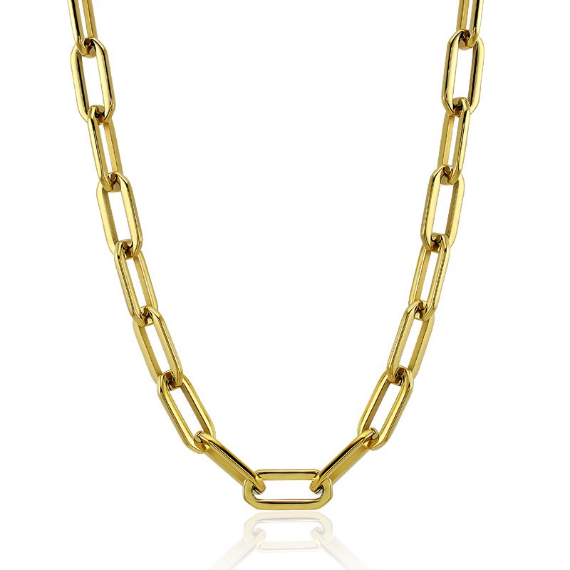 Fashion Shiny Stainless Steel Punk Link Chain Necklace Choker Unisex Screw Lock Clasp Handmade DIY Jewelry Accessory