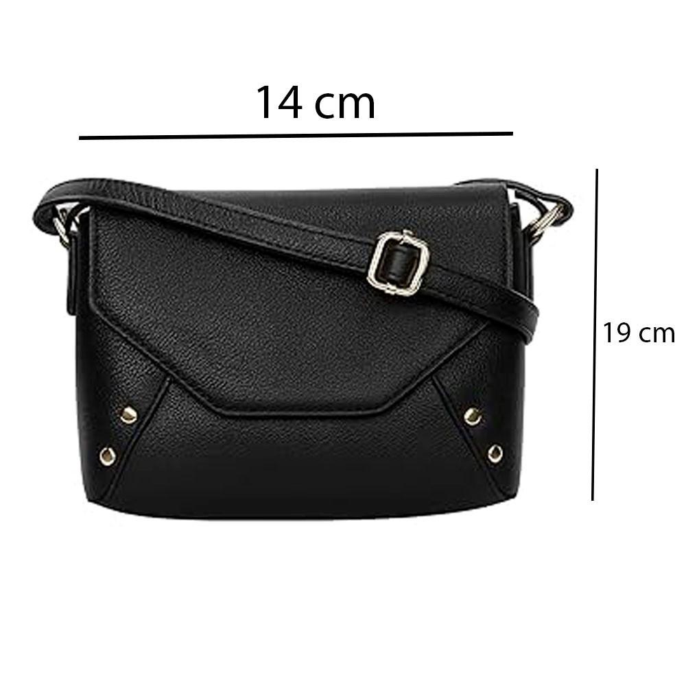 RSINC Vinata Genuine Leather Crossbody Sling Bag for Women Black Envlope Design B0FF34LMGH