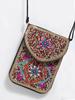 Bohemian Theme Pu Handbag With Magnetic Flap And Floral Accents For Daily Outings