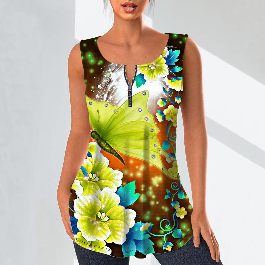 

Женские модные рубашки с v-образным вырезом, повседневные топы, футболка, женский жилет с 3D великолепным цветочным принтом, блузка без рукавов больших размеров, топы на бретелях 8XL жёлтый