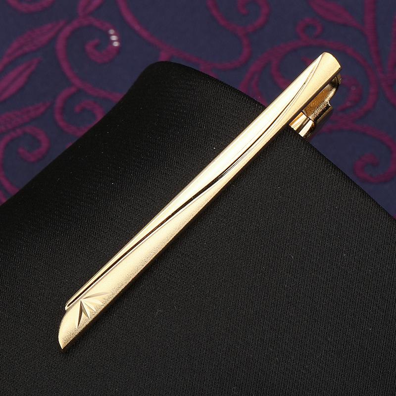Herren Mode Vielseitige Krawattenklammer Business Anzug Gold Silber Hochzeit Herren und Damen Anstecknadel Koreanische Version Sicherheitskragenclip