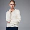 Palo Women's 100% Cashmere V-Neck Cable Knit Sweater