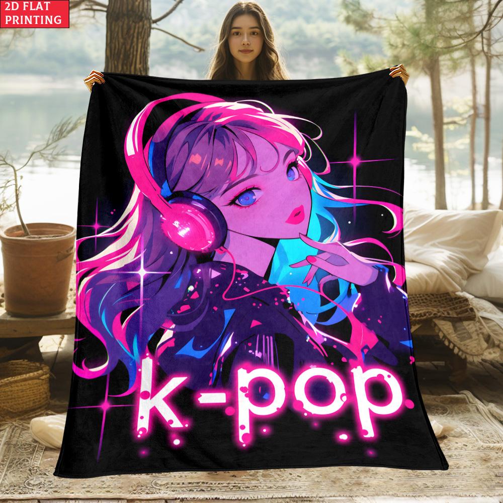 K-POP Print Blanket.Warm and Comfortable Flannel,Bedroom,Sofa,Bed,Chair,Gift,Picnics,Trip, Camp,Blankets.