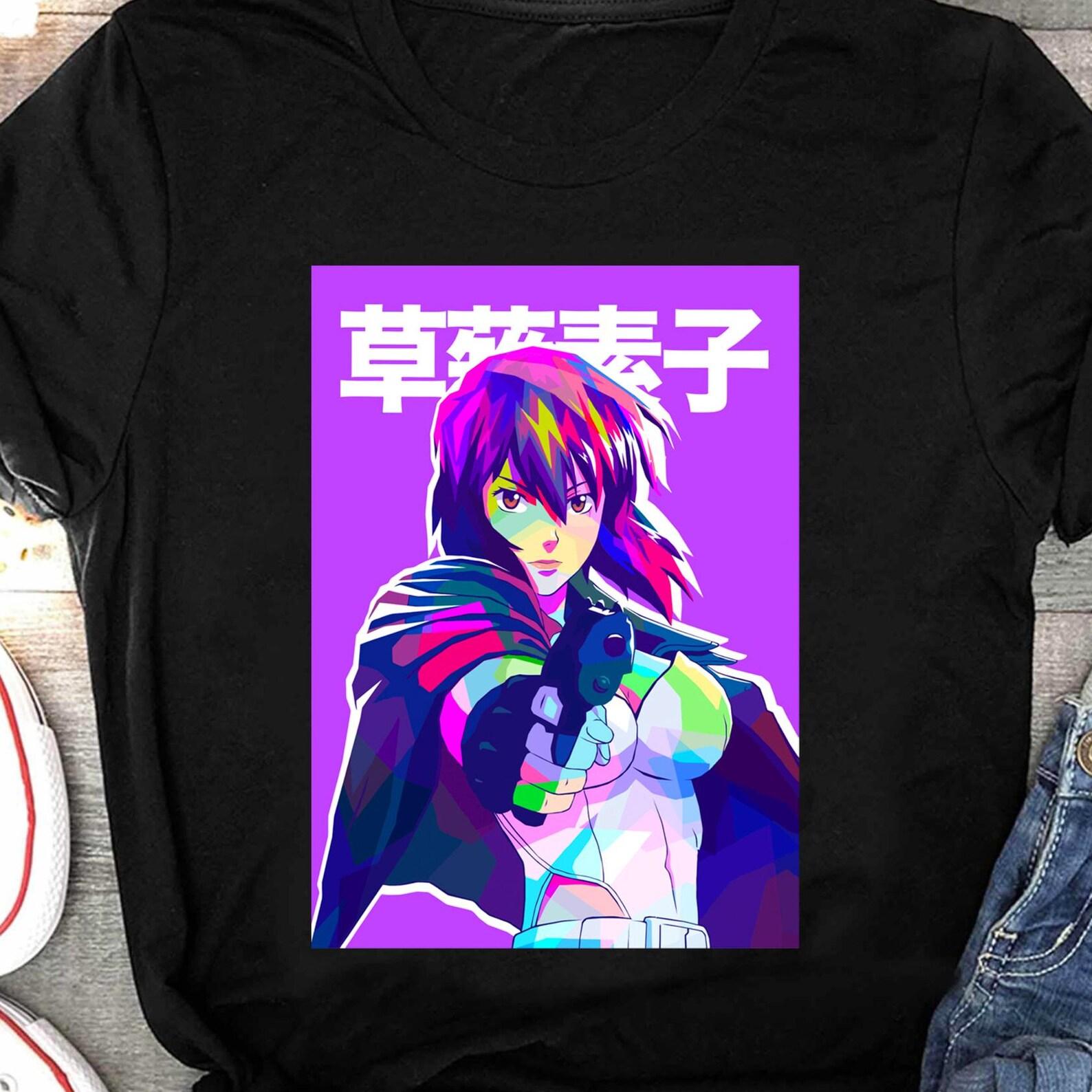 Ghost in the Shell Anime Shirt, Motoko Kusanagi Shirt, Major SAC Manga Stand Alone Complex, Batou, GitS Anime Japanese Gift 2XL