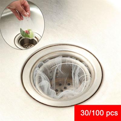 Garbage Bag Disposable Residue Collector Sink Strainer Filter Net Clogging Prevent Kitchen Drain