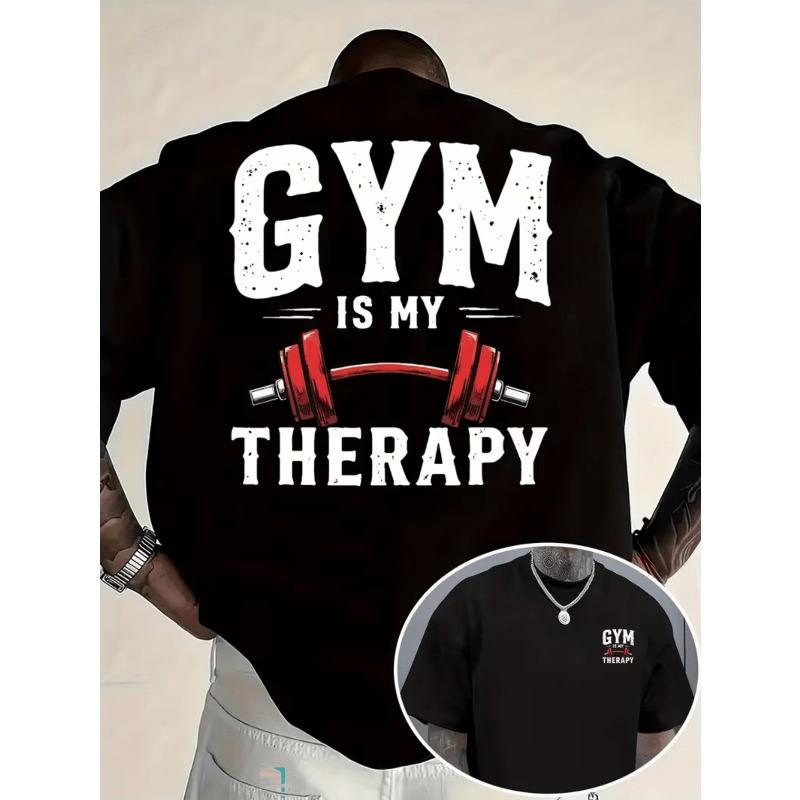 Men's Casual Print T-Shirt - Soft and Breathable , Eye-Catching Training Graphic, Crew Neck Short Sleeve Summer Workout Top, for Sports and Daily Wear