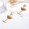 Exquisite fashion light luxury niche design sense alloy zircon personalized wine bottle wine glass series women's earrings