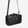 Gothic Style Textured Black Shoulder & Crossbody Bag with Rivets for Women