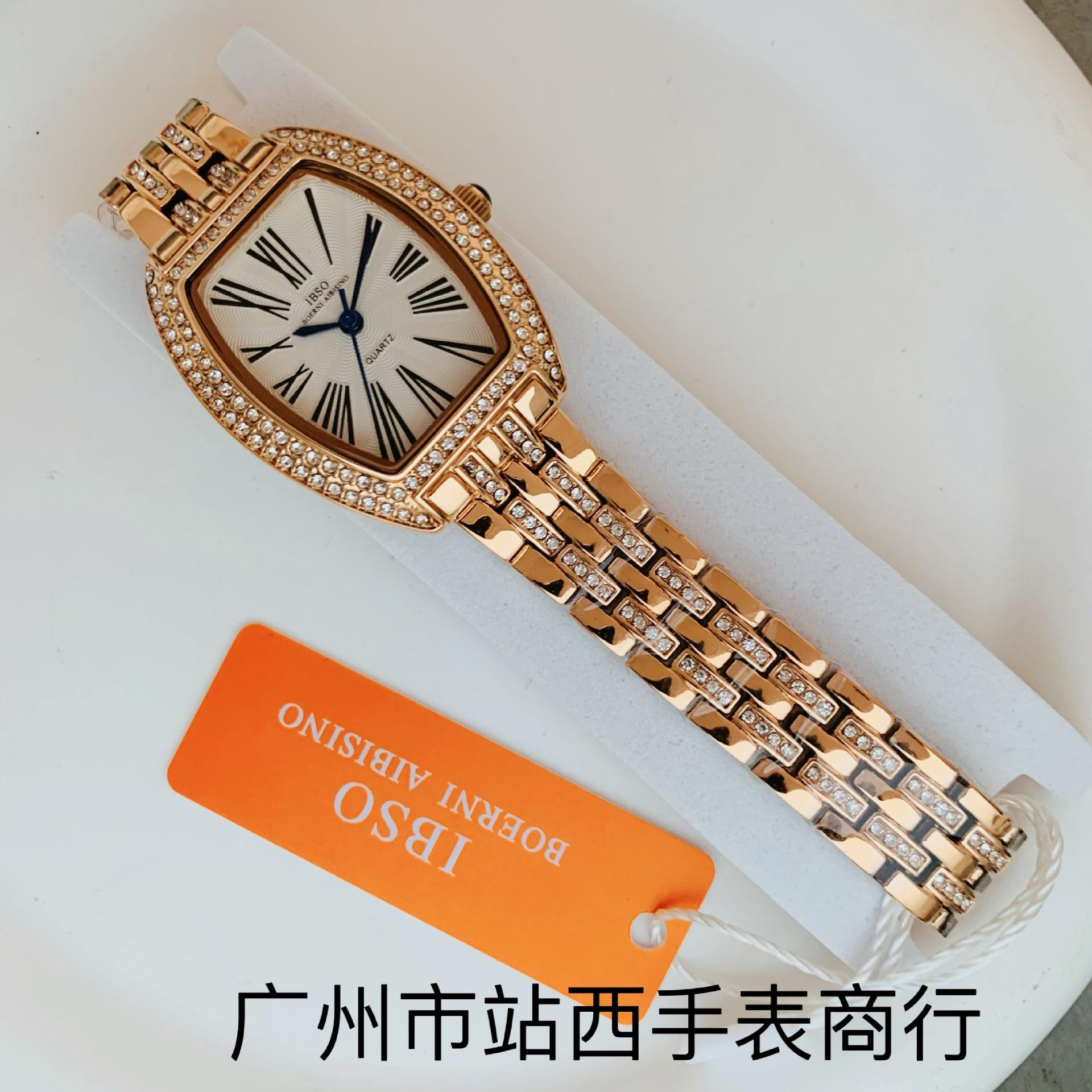 Watch Barrel-Shaped Diamond-Encrusted Retro Rose Gold Roman Fashion Women S Watch розового золота
