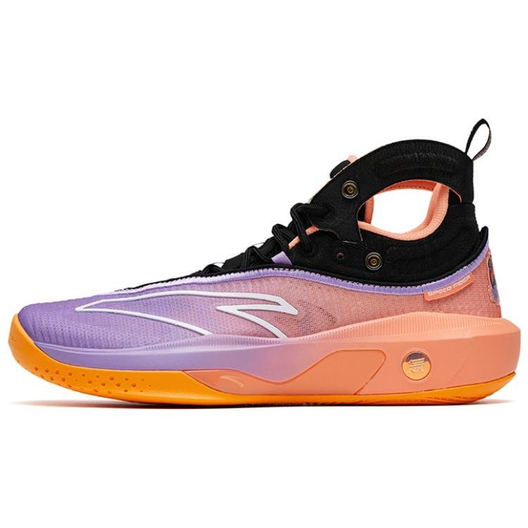New Anta KT8 Evening Glow Cushioning Anti Slip And Wear Resistant High Top Performance Basketball Shoes Orange Purple Black 112321101-6
