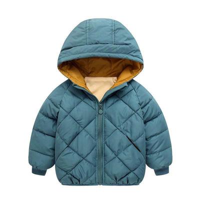 Autumn And Winter Children's Cotton-padded Jacket For Boys And Girls With Thick Hooded Coat