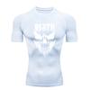 Skull Pattern Men's Sports T - Shirt Training Fitness Compression Workout T - Shirt Athletic Tees Gym T - Shirts Running