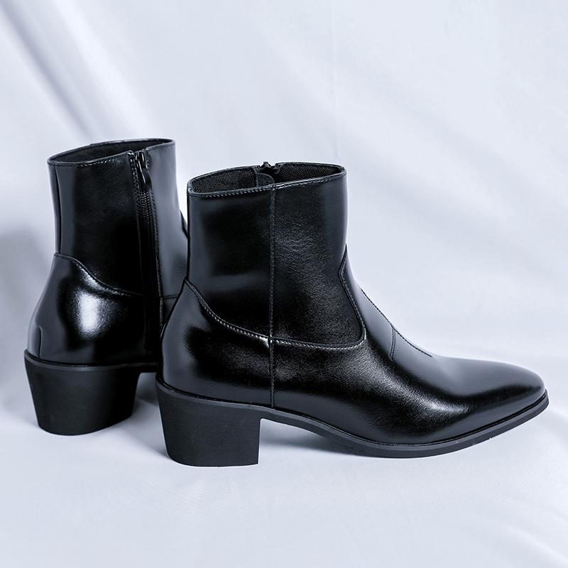 Fashion Luxury Brand Men Flat Designer Ankle Boots Fashion High Top Genuine Leather Chelsea Boots Classic Dress Business Outdoor Shoes
