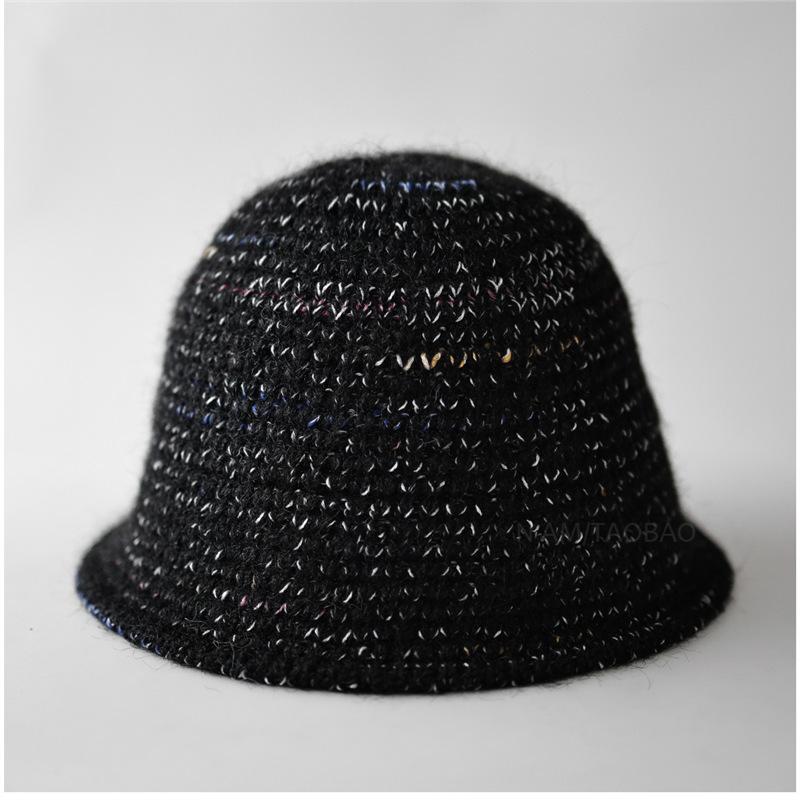 Autumn Winter Korean Thread Knitted Basin Hat Women'S Simple Casual Plain Warm Ear Protection And Windproof Wool Bucket Hat