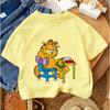 Kids Cartoon Crew Neck Tee Garfield For Boys Girls Summer Casual Street Daily Wear