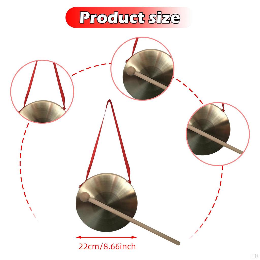 Messing Gong Chinesisches Traditionelles Schlaginstrument für Kinder Hand Party