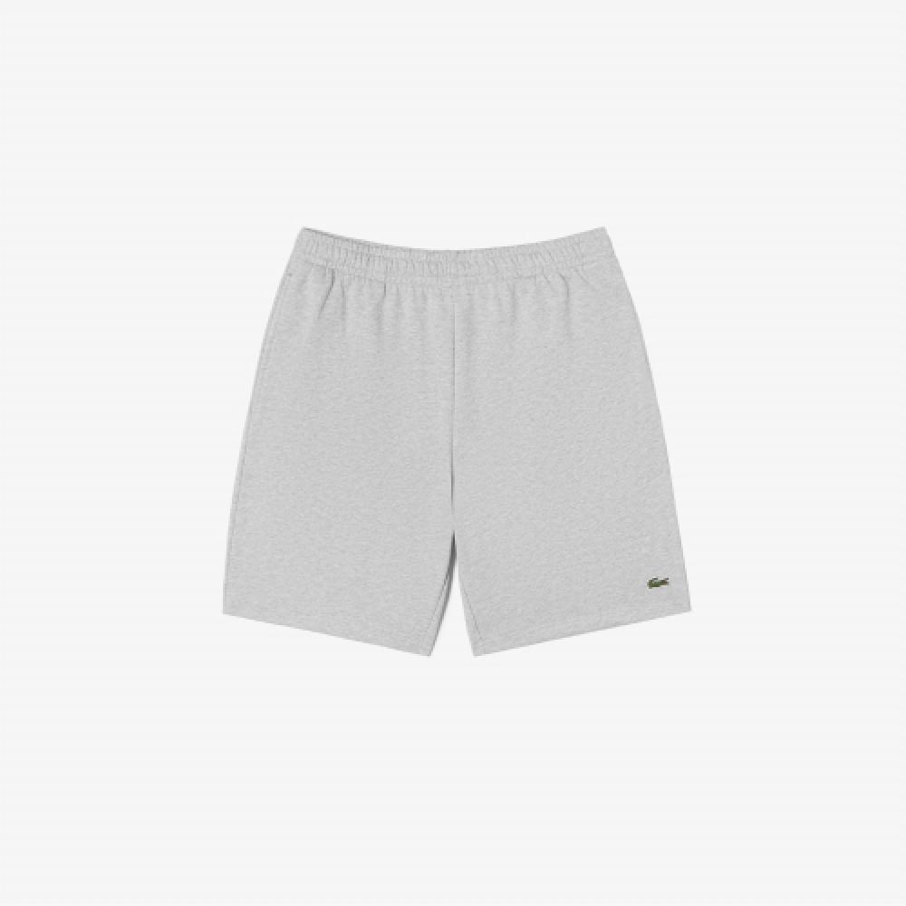 

LACOSTE Мужские однотонные спортивные шорты [Серый меланж]