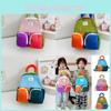 Fashionable Color Block Children's Backpack Lightweight And Adorable Design For Kids