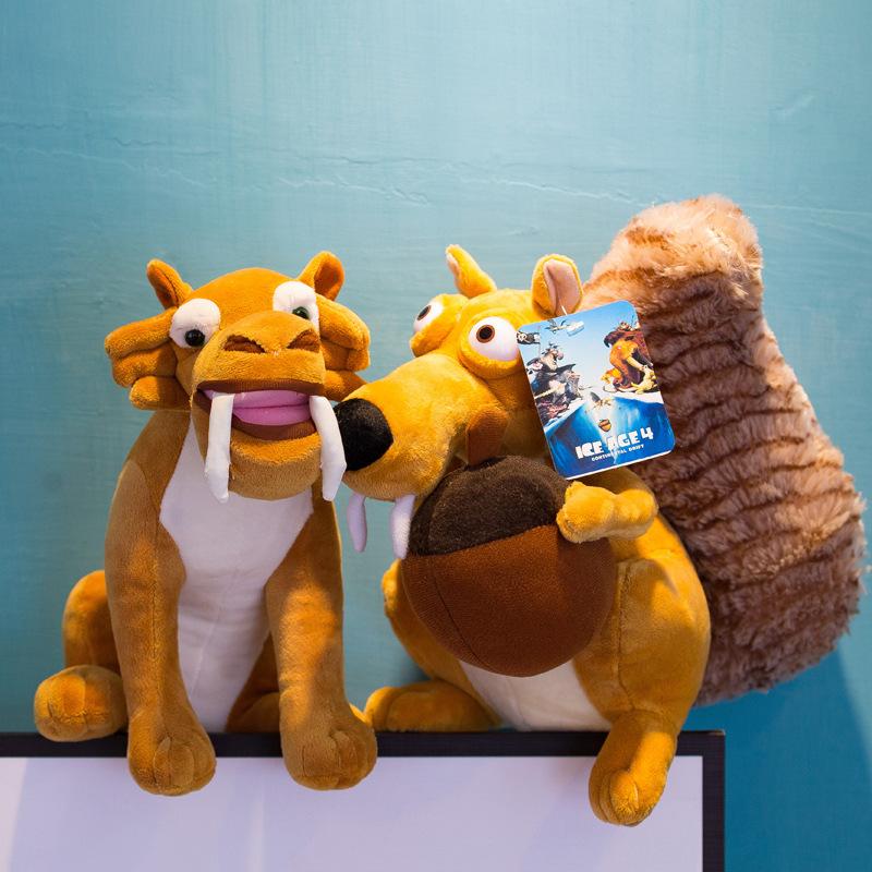 Peluche Cartoni Animati Era Glaciale Mammut Ripieno E Tigre dai Denti a Sciabola Animali Bambole Morbide Decorazione Stanza Regali di Compleanno Compagni di Gioco
