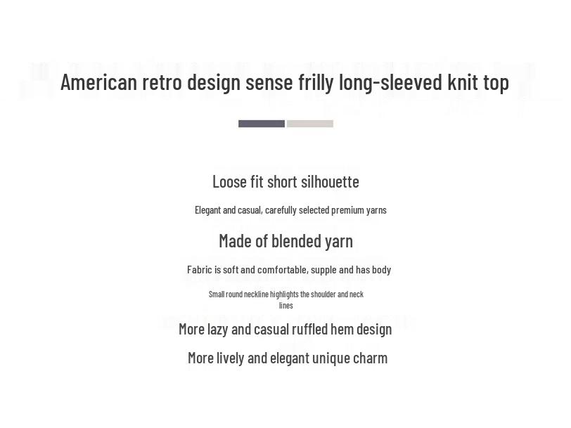 Ta Tu Women's Simple Ruffle Edge Long Sleeve Knitted Cardigan