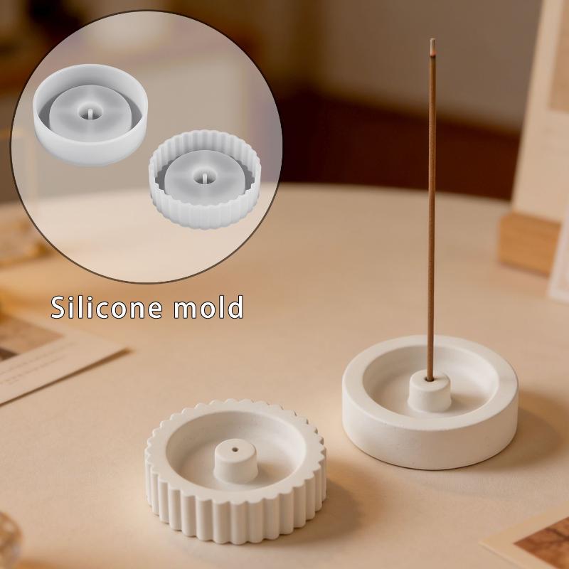 Round Silicone Incense Holder Mold Diy Concrete Gypsum Resin Aromatherapy Stick Base Mould For Home Decoration