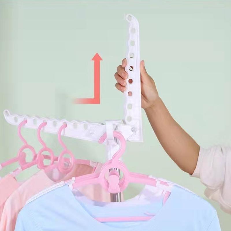 Retractable Drying Rack with Clip Folding Portable Space Saving Clothes Horse Floor Balcony Clothes Hanger Home Storage Rack
