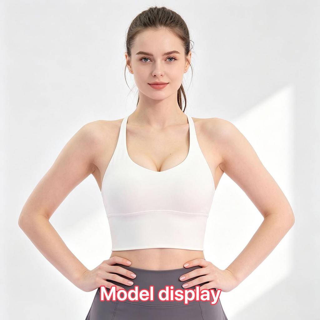 Women Stylish Cross Back Yoga Tank Top with One-piece Chest Pads, Elastic Comfort Workout Bra, Light Support Activewear for Sports and Outdoor