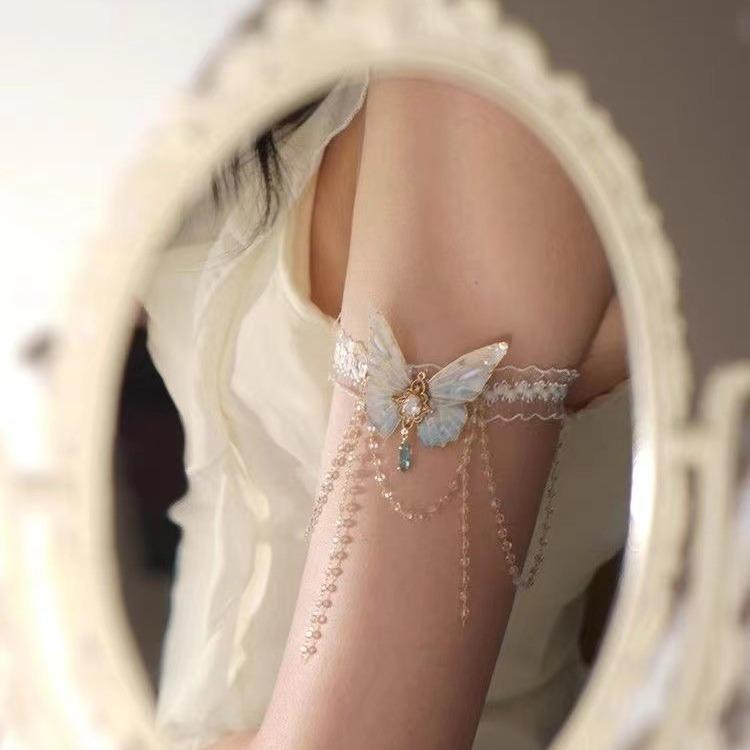 Taillenkette Kollektion~ Halskette mehrlagige Perlen-Taillenkette Brustkette Hofessen Schulterkette leichter Luxus Bein Kette einzigartiges Halsband