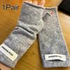 1Pair Cold-proof Wool Fingerless Gloves Half-Finger Flexible Soft Elastic Solid Color Warm Knitted