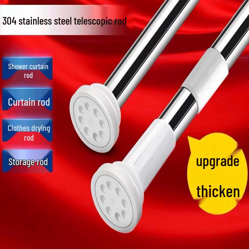 Verstellbare Edelstahl-Duschvorhang- und Wäschestange ohne Bohren