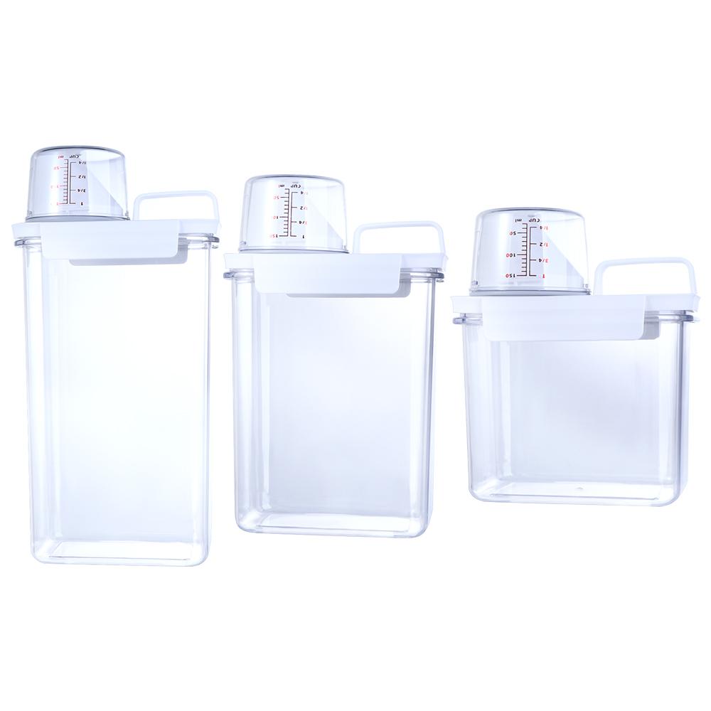Cup Laundry Detergent Powder Cereal Jar Storage Bucket Detergent Box Washing Powder Container