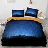Starry Sky Duvet Cover Twin Size Universe Decor Twin Bedding Set Microfiber Outer Space Theme Milky Way Galaxy Comforter Cover