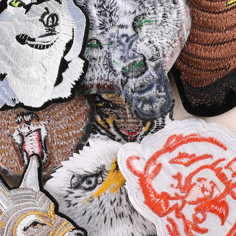 Clothing accessories wolf dog eagle tiger animal patch sticker clothing accessories embroidery logo badge embroidery cloth sticker