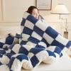 Super Dicke Warme Winter Karomuster Bettdecken Decken Weiches Künstliches Lamm Kaschmir Beschwerte Flauschige Wärme Bettdecke Steppdecke