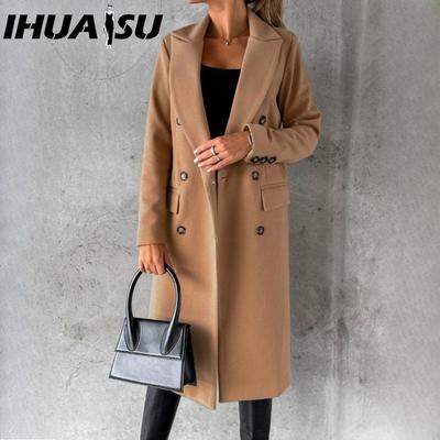 Women's Vintage Casual Lattice Print Autumn Winter Long Sleeve POLO Neck Jackets & Coats