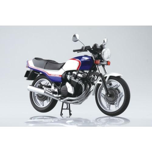 Aoshima Bunka Kyozai Skynet 1/12 Scale Complete Honda CBX400F Motorcycle In Pearl/Candy Blue
