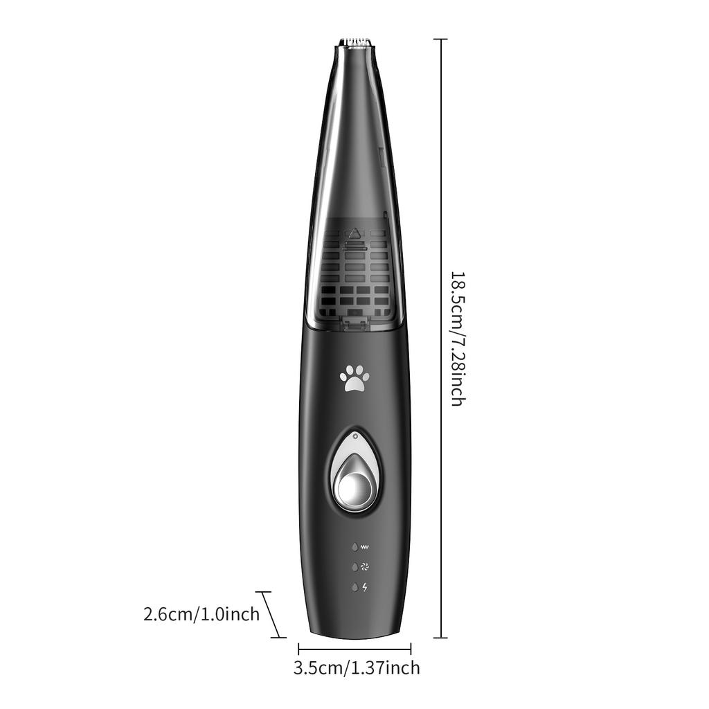 Professional Low Noise Vacuuming Pet Paw Trimmer Dogs Cats USB Rechargeable Safe Ceramic Blade ABS No Mess Hair Clipper