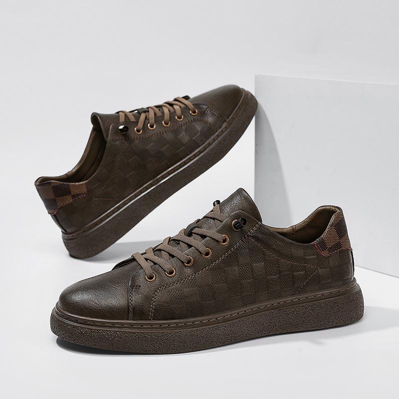 Scarpe da Ginnastica Antiscivolo da Uomo alla Moda per Esterno Uomo Suola Morbida Uomo Traspiranti Piatte Fatte a Mano alla Moda Scarpe da Skateboard Nuove Scarpe Casual in Pelle da Uomo