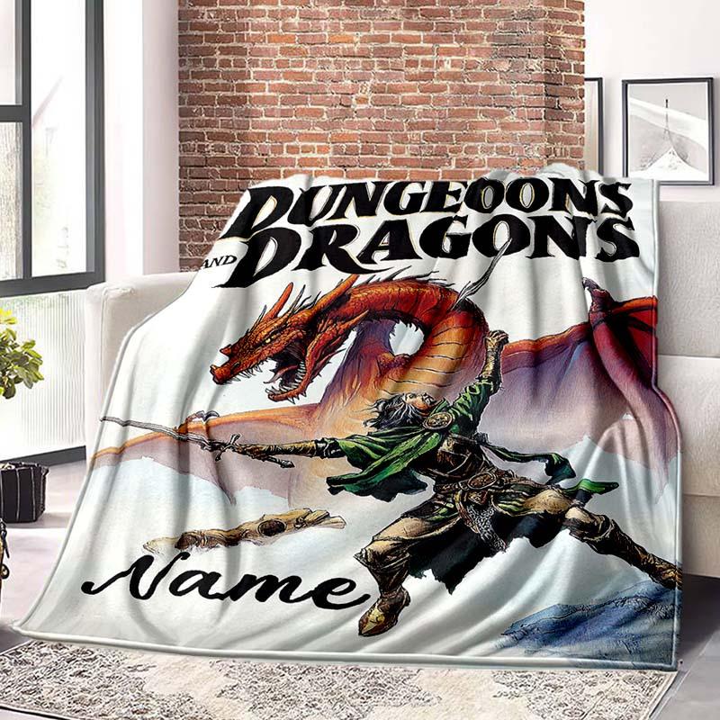 Dungeons And Dragons Customize Your Name Blanket Warm Comfortable And Soft Blankets Are Suitable For Home Chairs Office Sofas Sofas Office Camping And